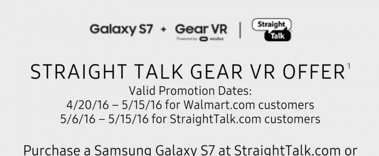 Straight Talk Offering Free Samsung Gear VR Headsets for Walmart.com and StraightTalk.com Purchases